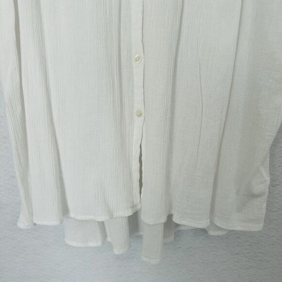 Urban Outfitters Button Up Blouse Women Medium White Cotton Feminine Comfy Boho - Picture 9 of 15